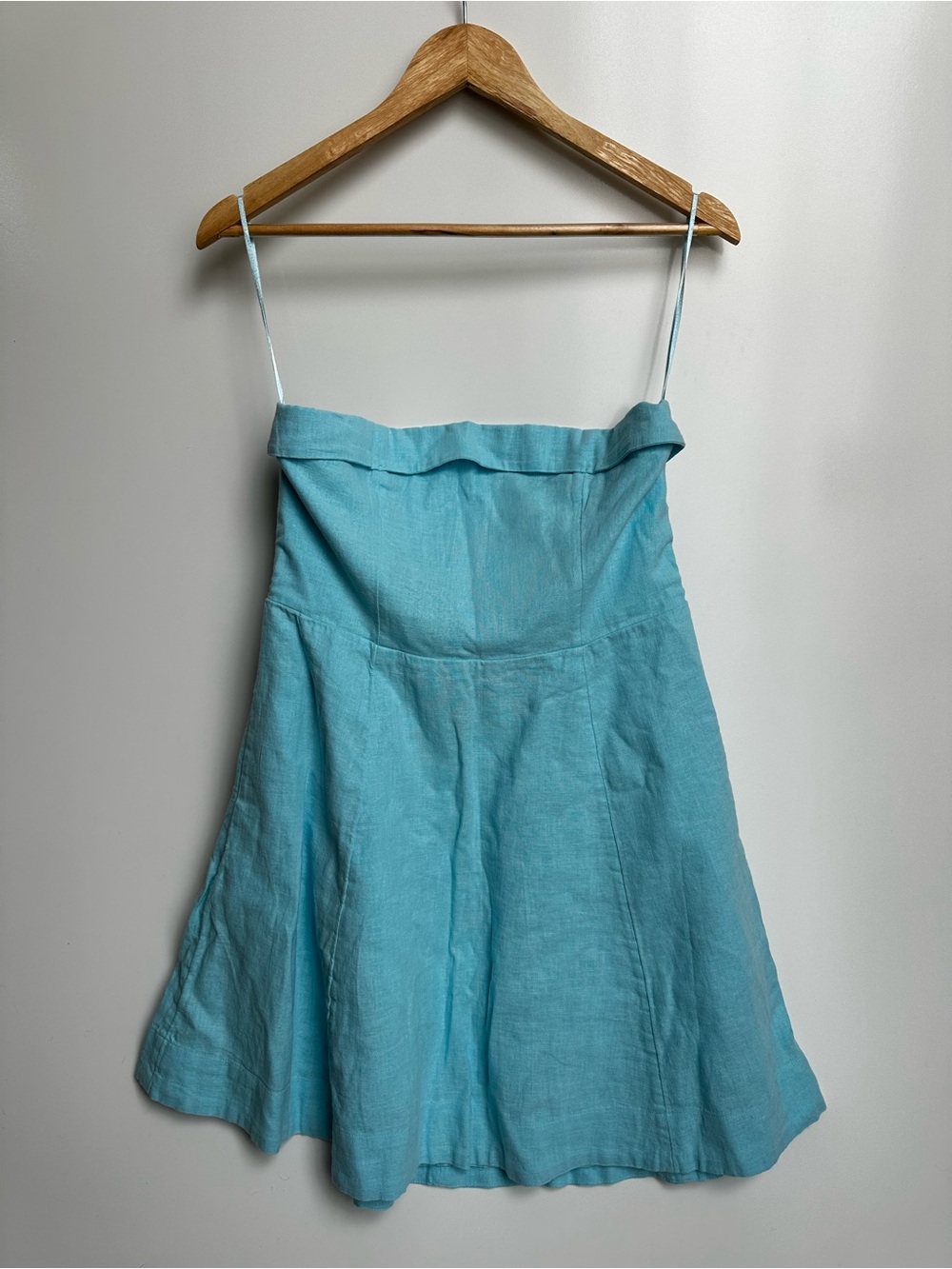 Abercrombie & Fitch Linen Cotton Smocked Dress NWT Medium Blue